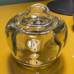 Vintage Elsa Peretti for Tiffany & Co Crystal Apple Lidded Jam Jar
